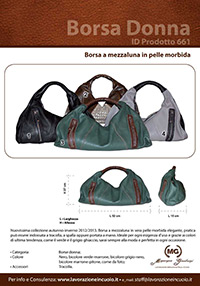 Borsa a mezzaluna in pelle