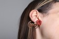 orecchini realizzati a mano in cuoio e farfalla in metallo