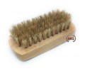 Small rectangular brush for shoes and leather goods